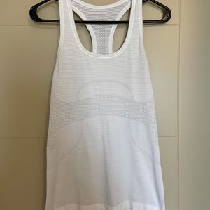 LULULEMON Racerback Tank Top size 6- white stripe